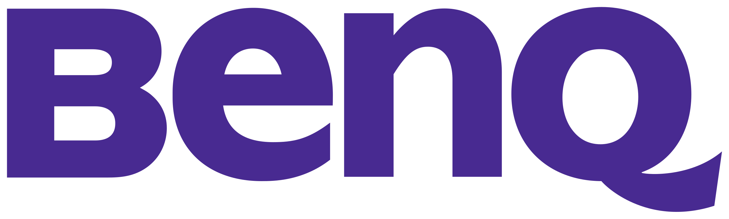 BenQ logo in purple on a white background