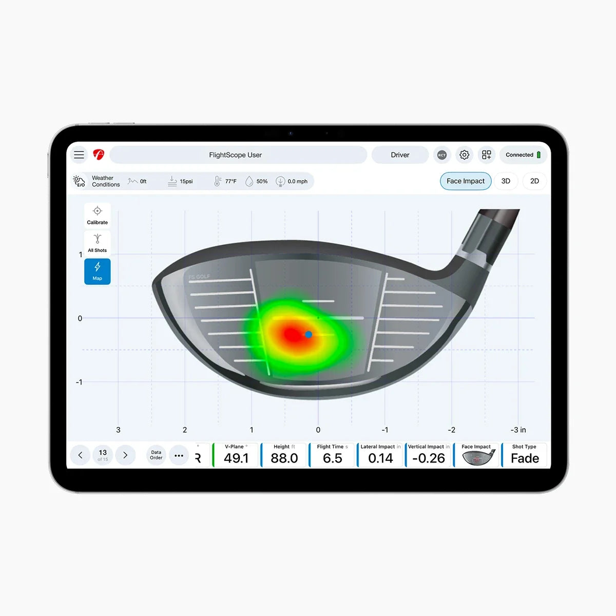 FlightScope Face Impact Location Golf Sim Software