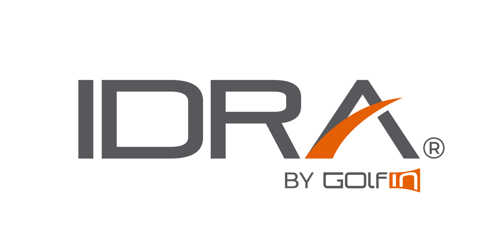 IDRA logo with an orange arc on a white background