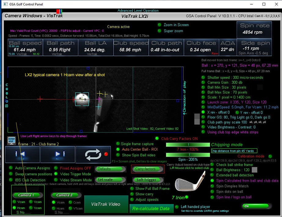 GSA Golf VisTrak LX2 Launch Monitor