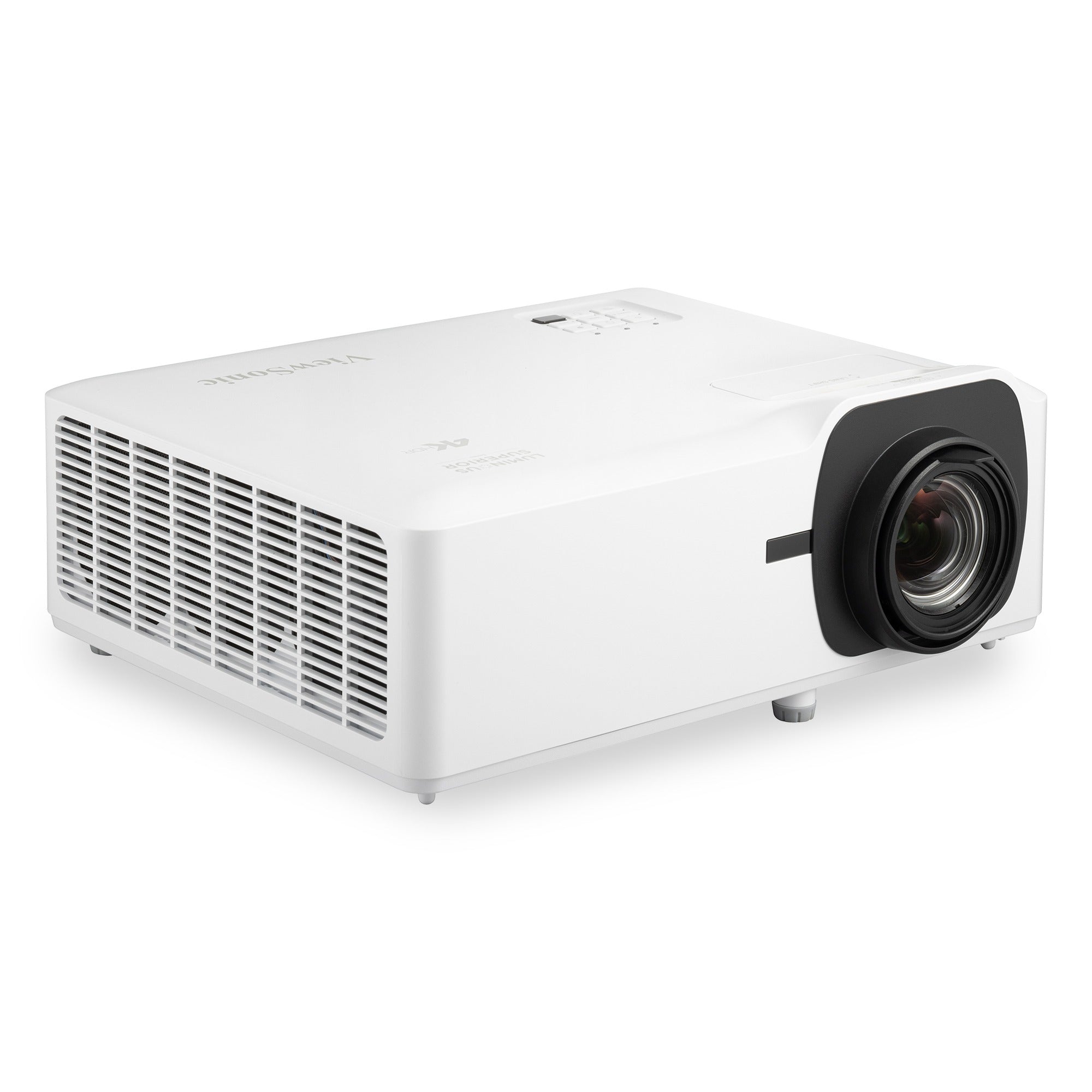 Viewsonic LS901 4k golf simulator projector left angled view