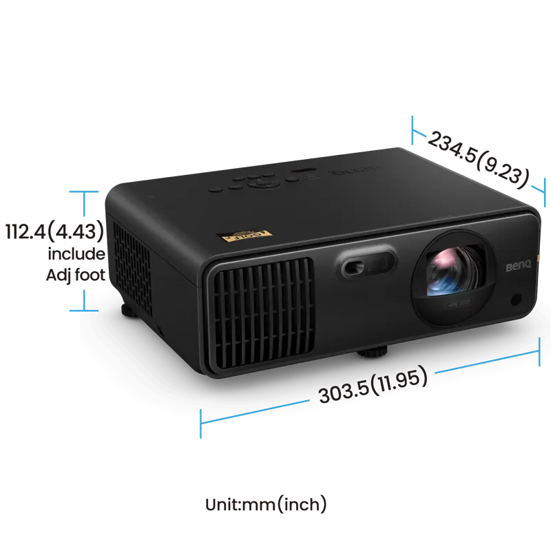 BenQ AK700ST 4K Laser Golf Simulator Projector Dimensions