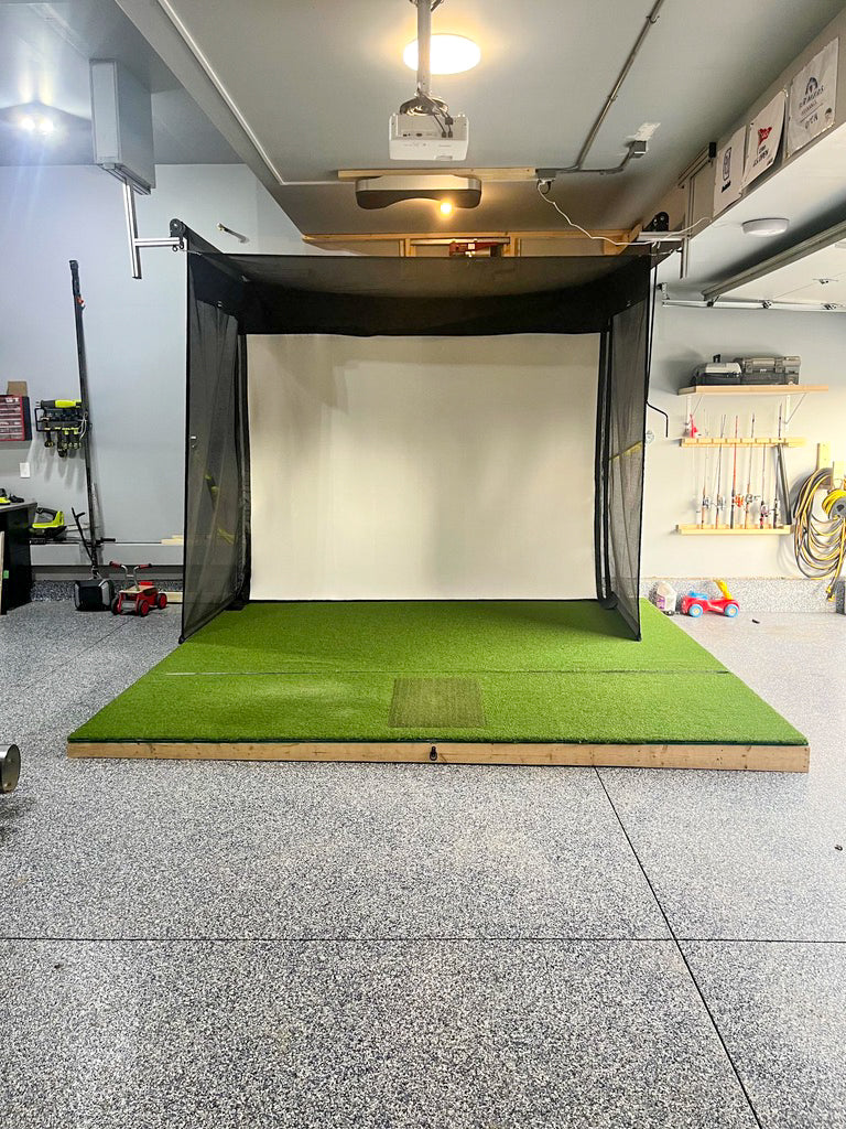 The SportScreen VANISH Series Retractable Golf Simulator Enclosure