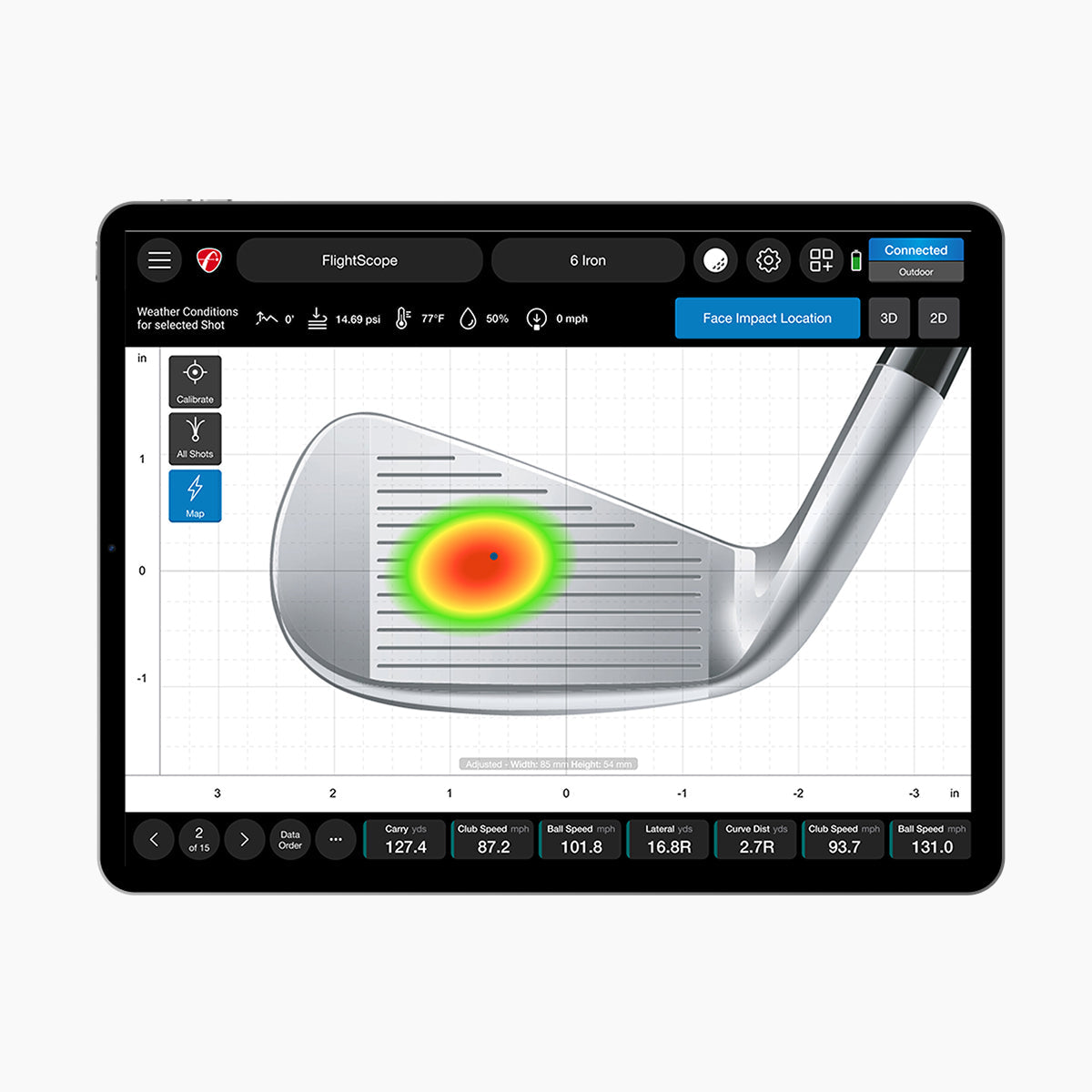 Flightscope Face impact location driver