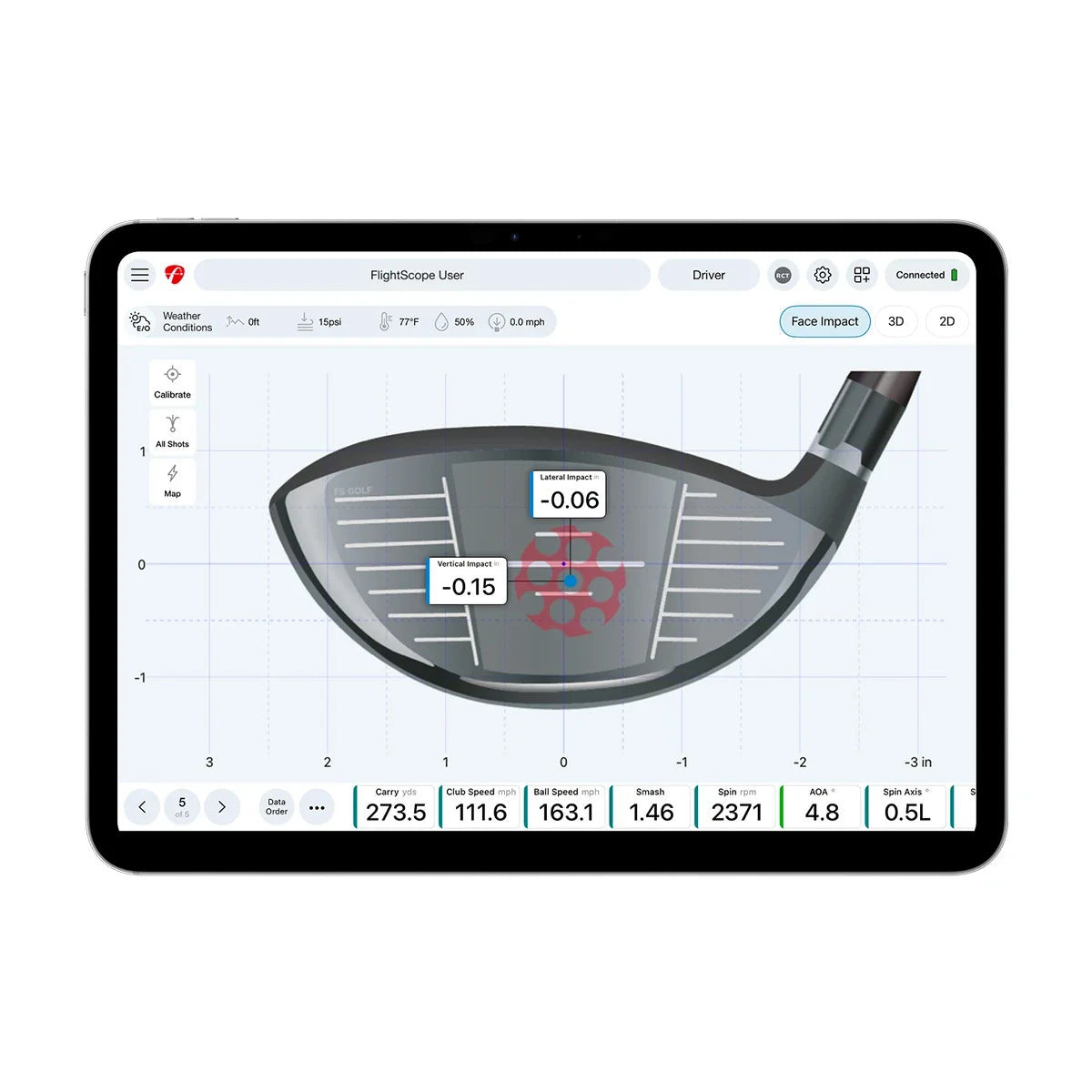 FlightScope Pro Package & Face Impact Location Golf Sim Software
