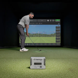 Indoor golf simulator flightscope mevo plus