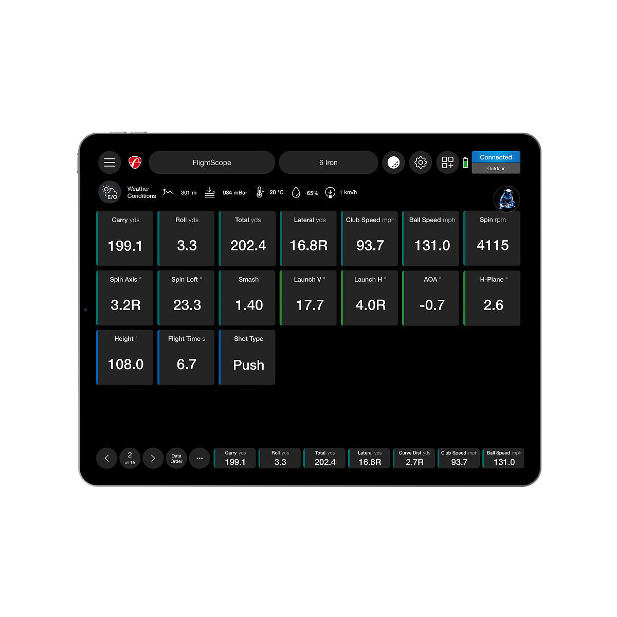 Flightscope data tracking
