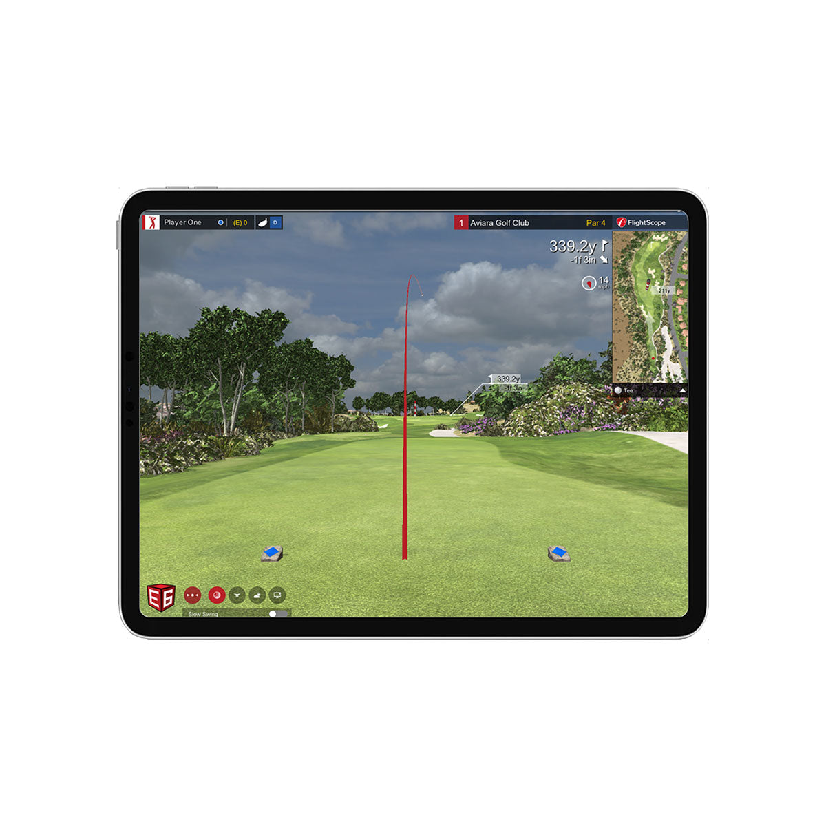 Flightscope launch monitor with E6 connect