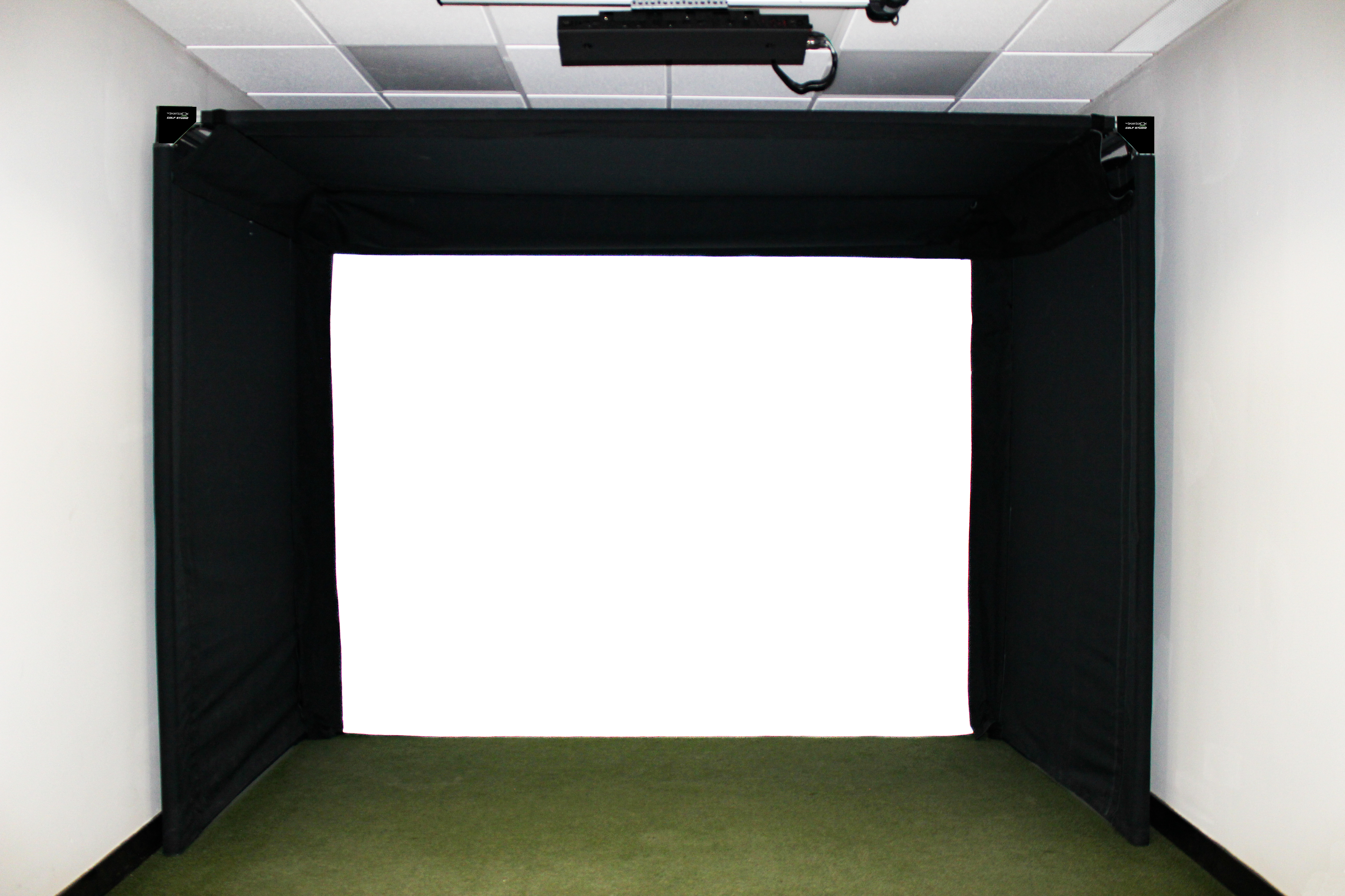 The SportScreen PARLOUR Series Free-Standing Golf Simulator Enclosure