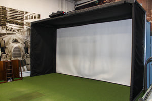 The SportScreen PARLOUR Series Free-Standing Golf Simulator Enclosure