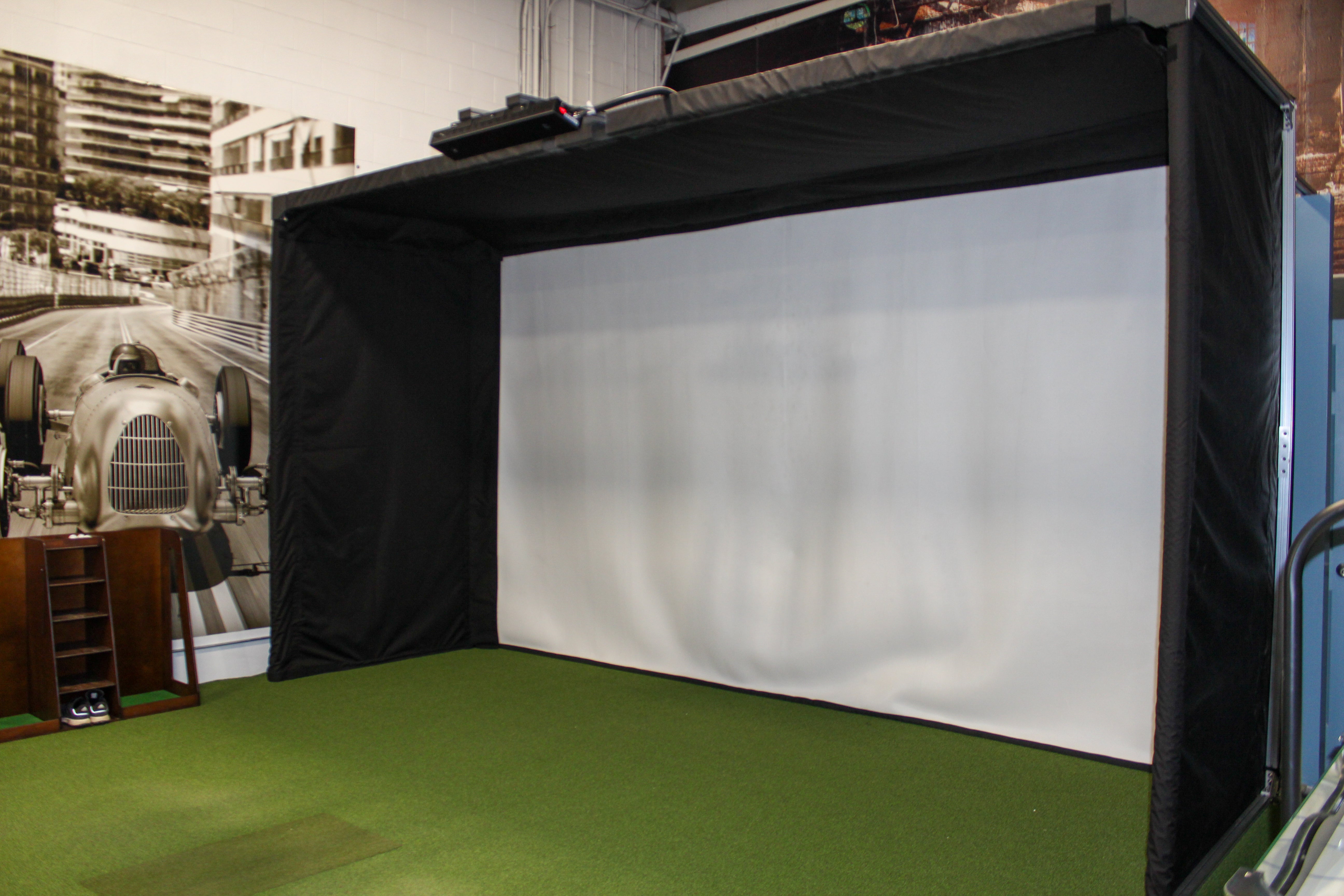 The SportScreen PARLOUR Series Free-Standing Golf Simulator Enclosure