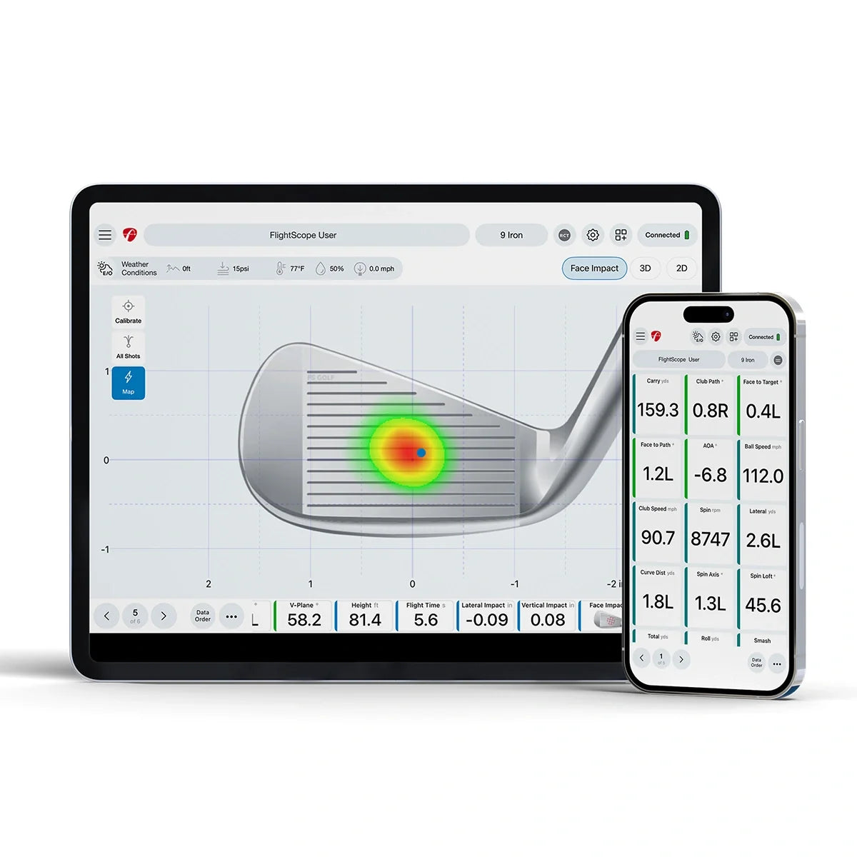 FlightScope Pro Package & Face Impact Location Golf Sim Software