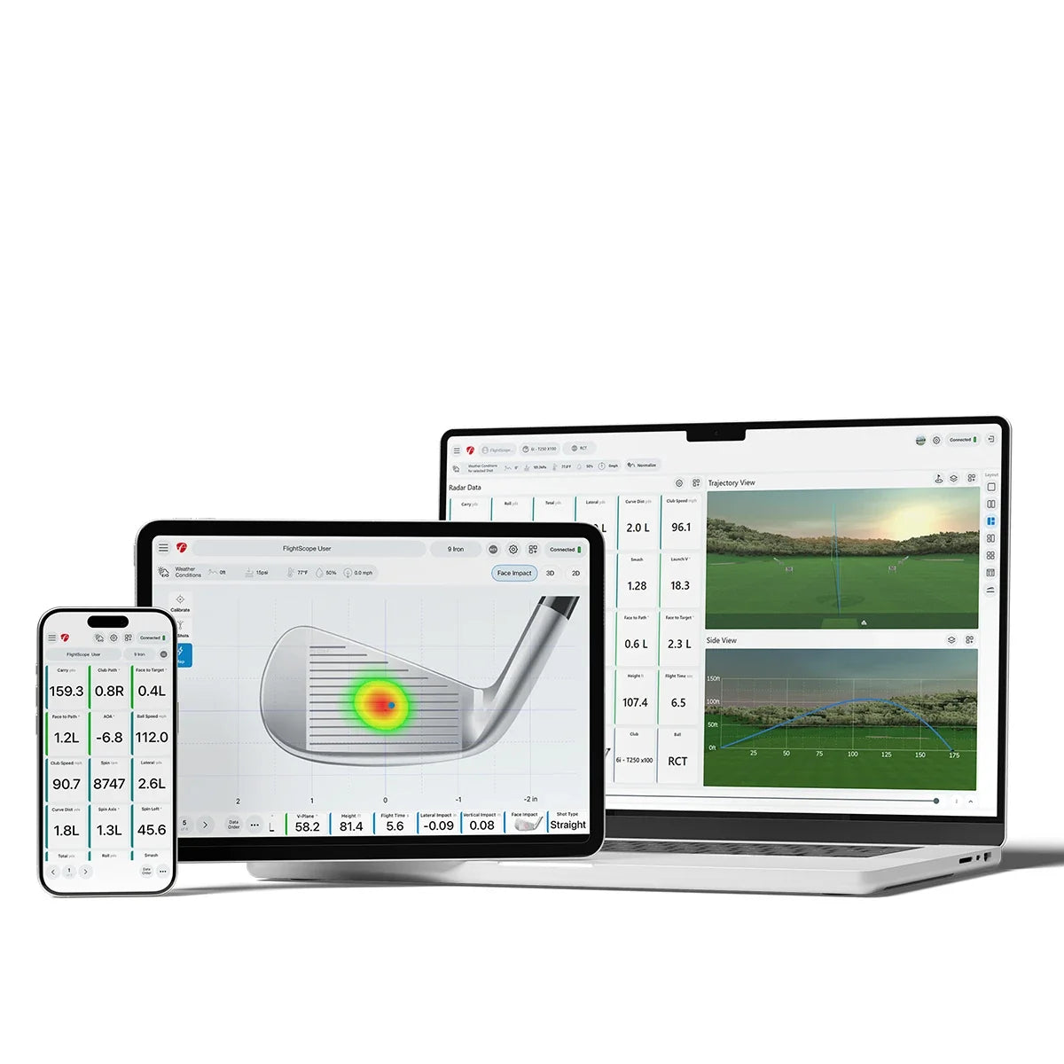 FlightScope Pro Package & Face Impact Location Golf Sim Software