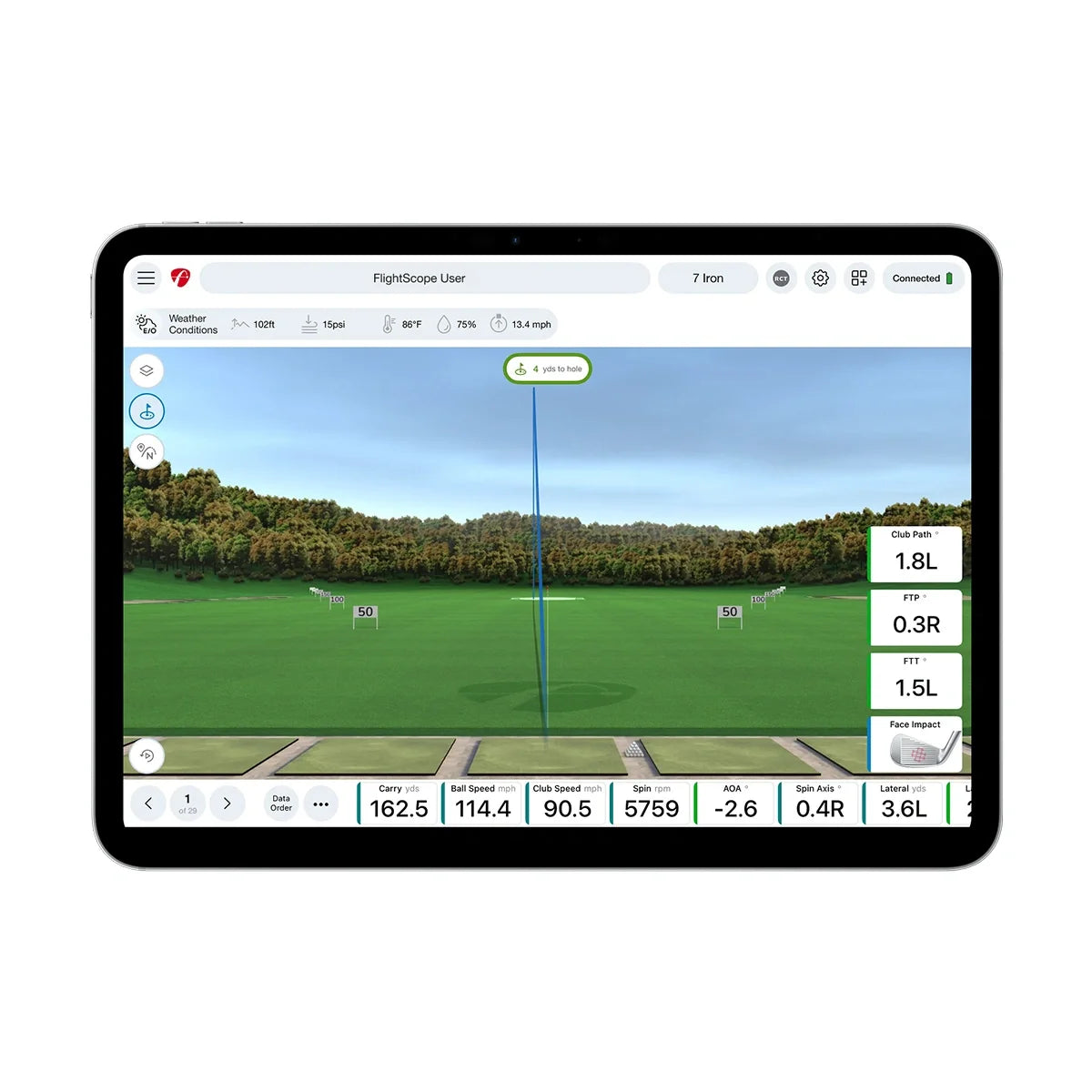 FlightScope Pro Package & Face Impact Location Golf Sim Software