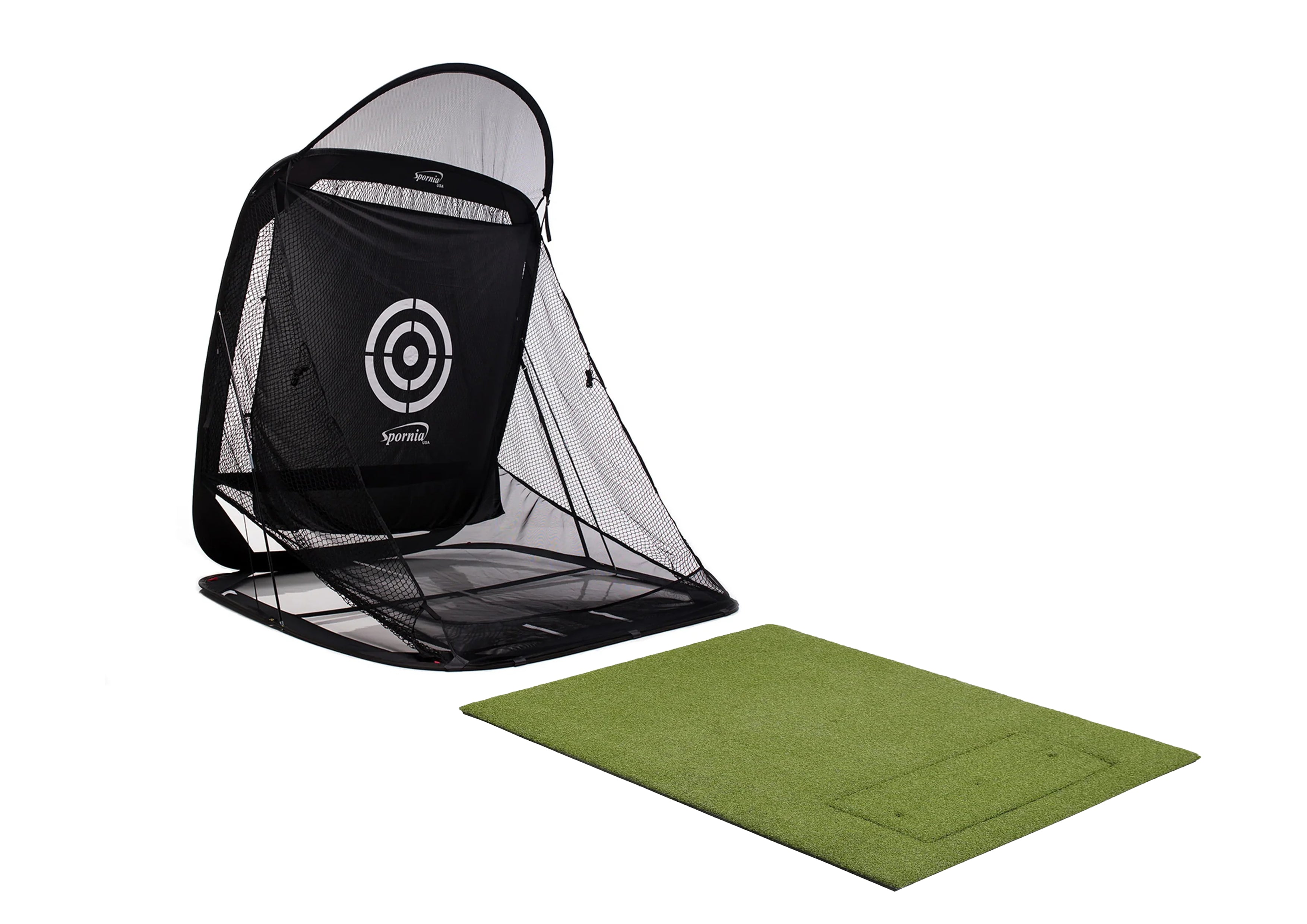Carl's Place HotShot Mat + Spornia Net Golf Practice Bundle | Indoor & Outdoor