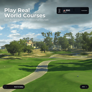 Golf course with trees and sky, promoting access to PGA professional courses.