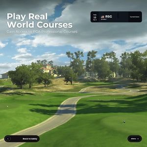 Golf course with trees and sky, promoting access to PGA professional courses.