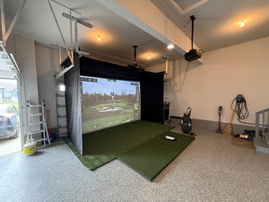 The SportScreen VANISH Series Retractable Golf Simulator Enclosure