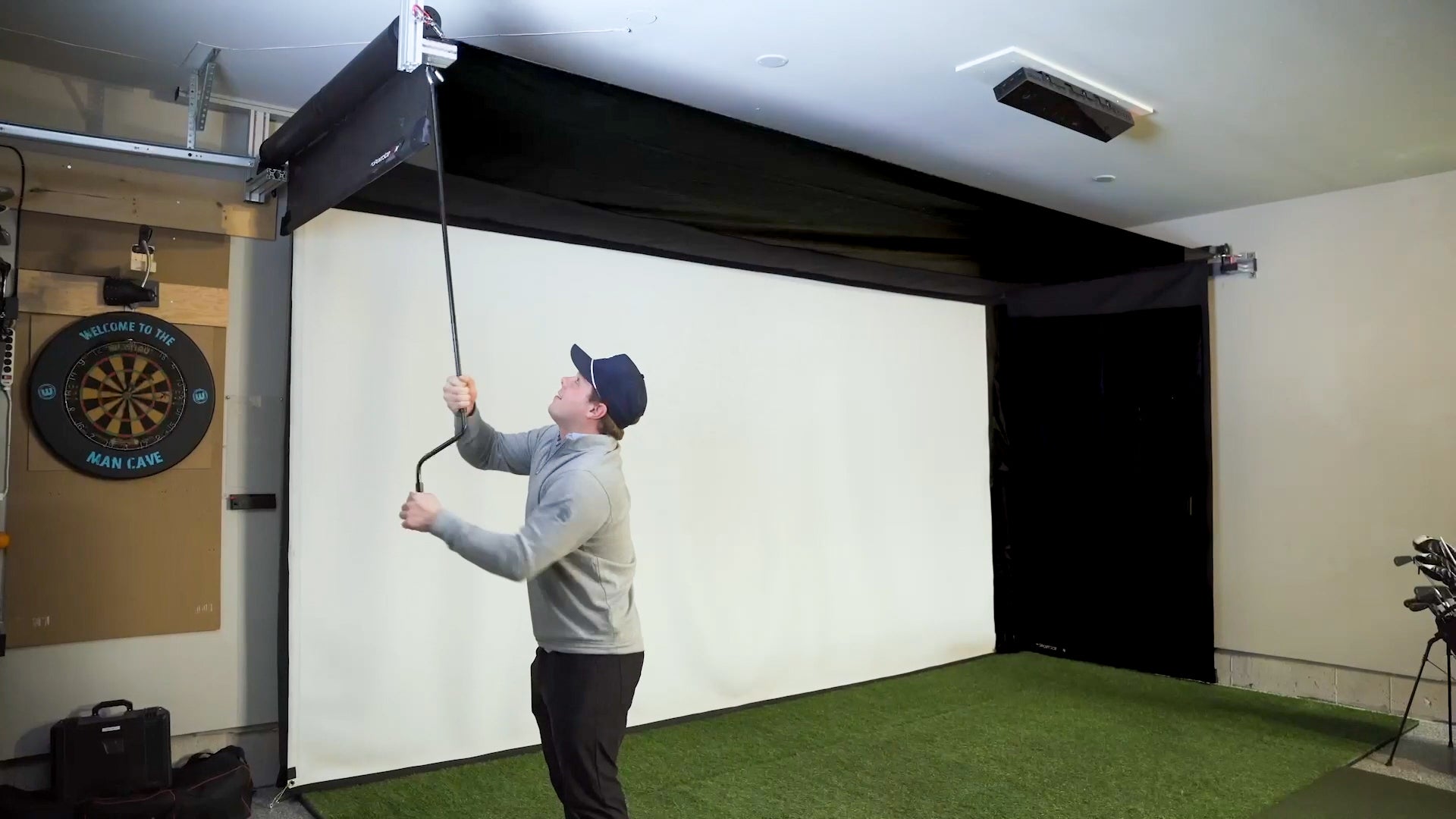 The SportScreen VANISH Series Retractable Golf Simulator Enclosure