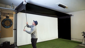 The SportScreen VANISH Series Retractable Golf Simulator Enclosure