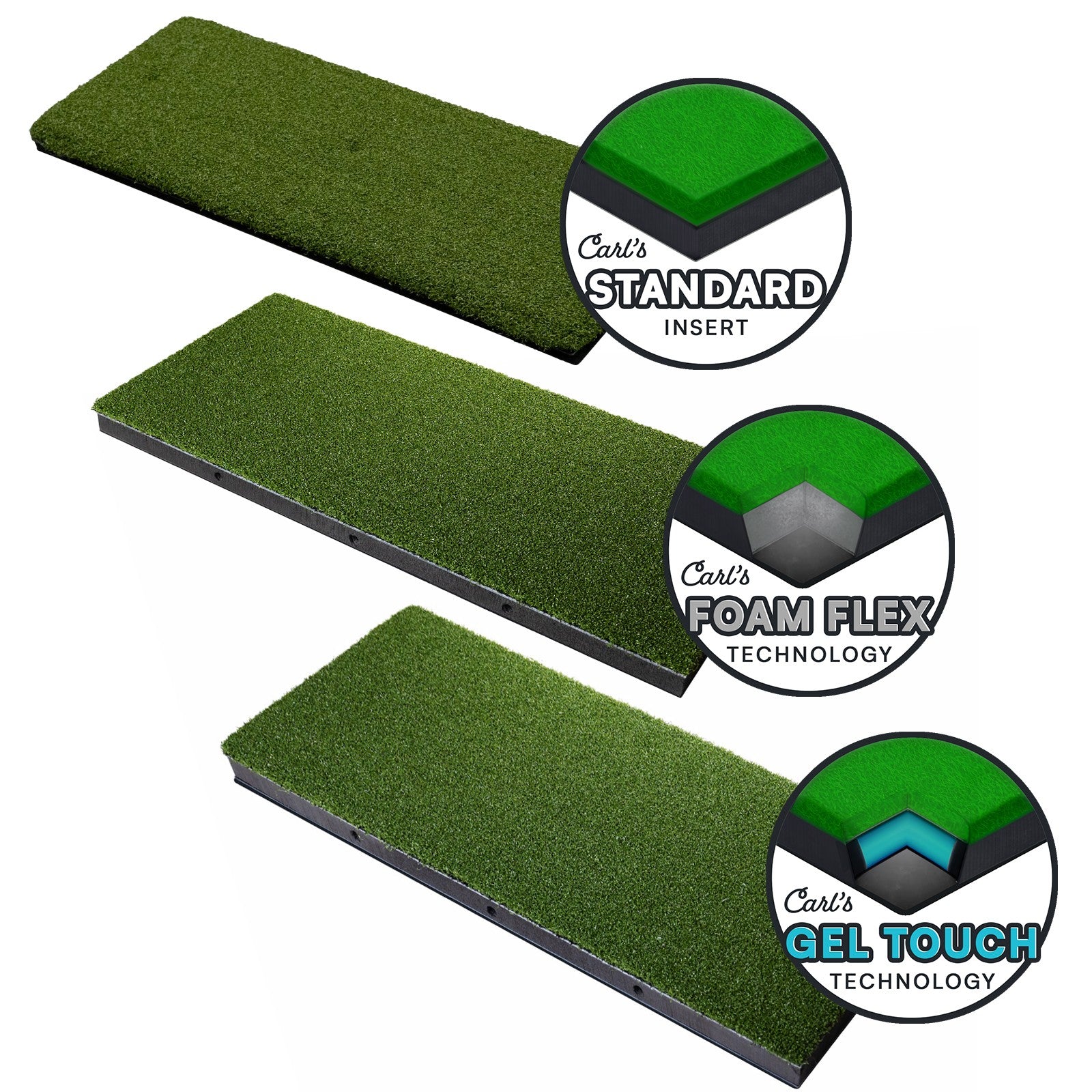 Carl’s Place HotShot Hitting Strips – Premium Replacement Inserts for Golf Mats