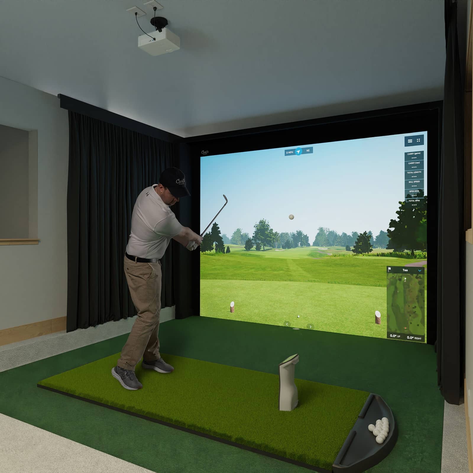 Carl's Place DIY Golf Sim Enclosure with Impact Screen