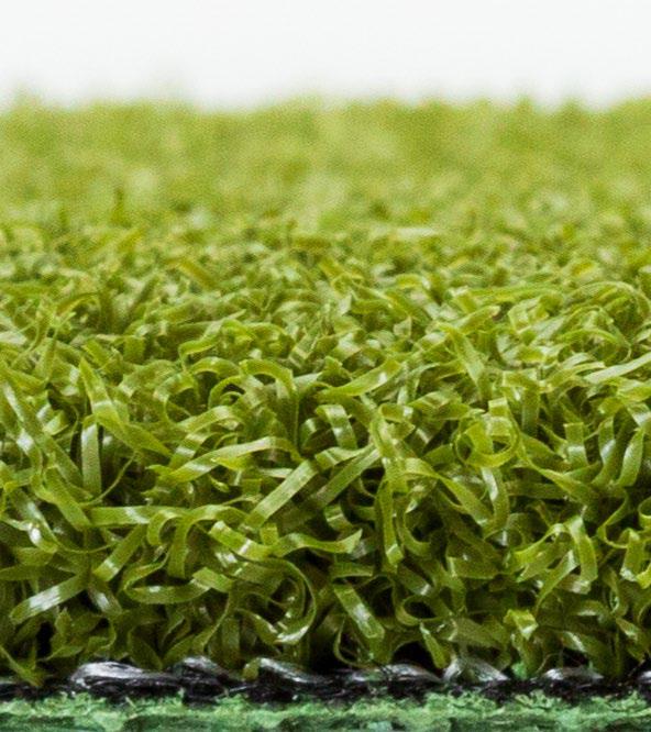 True turf putting surface for golf sim zoomed in