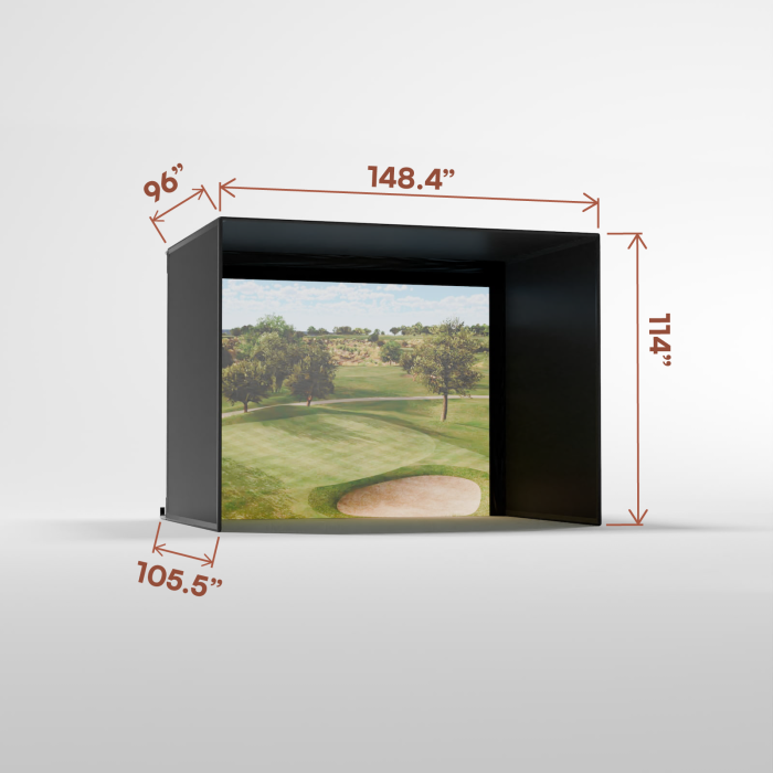 Carl's Place Pro Golf Simulator Enclosure Kit With impact Screen