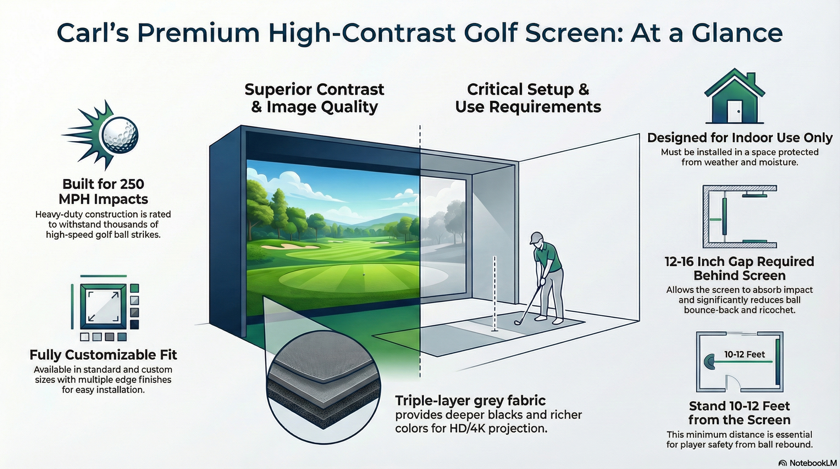 Carl's Place High-Contrast Grey Golf Impact Screen
